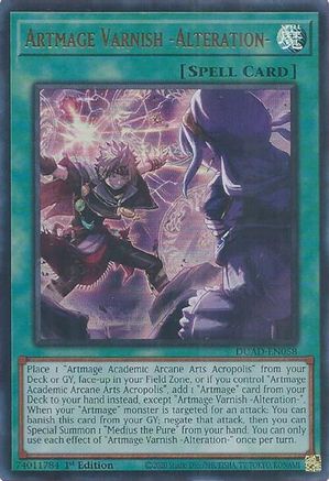 Artmage Varnish -Alteration- (DUAD-EN058) - Duelist's Advance 1st Edition Duelist's Advance Yugioh Single  Squirtle Squad Card Shop.