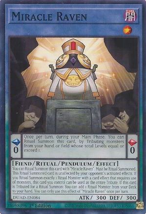 Miracle Raven (DUAD-EN084) - Duelist's Advance 1st Edition Duelist's Advance Yugioh Single  Squirtle Squad Card Shop.