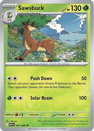 Sawsbuck 007  SV White Flare - Uncommon SV: White Flare Pokemon Single  Squirtle Squad Card Shop.