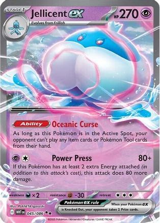Jellicent ex 045  - Holofoil SV White Flare - Double Rare SV: White Flare Pokemon Single  Squirtle Squad Card Shop.