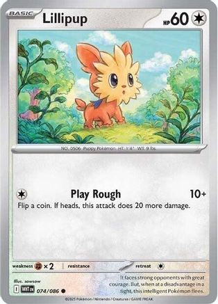 Lillipup 074  - Reverse Holofoil SV White Flare - Common SV: White Flare Pokemon Single  Squirtle Squad Card Shop.