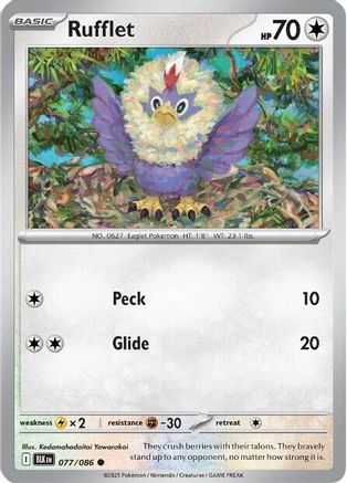 Rufflet 077  SV Black Bolt - Common SV: Black Bolt Pokemon Single  Squirtle Squad Card Shop.