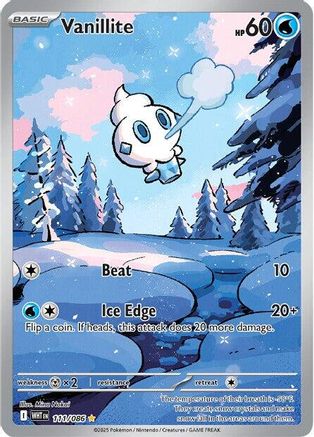 Vanillite 111/086 – White Flare – Illustration Rare Pokémon Card