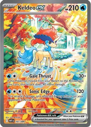 Keldeo ex 167/086  - Holofoil SV White Flare - Special Illustration Rare SV: White Flare Pokemon Single  Squirtle Squad Card Shop.