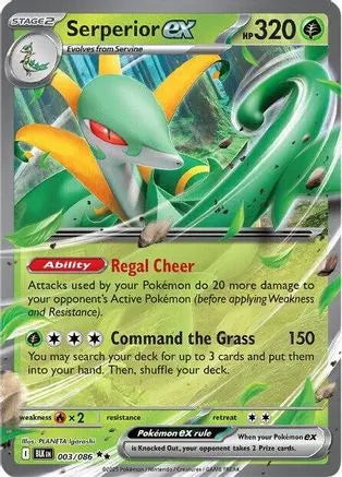 Serperior ex 003  - Holofoil SV Black Bolt - Double Rare SV: Black Bolt Pokemon Single  Squirtle Squad Card Shop.