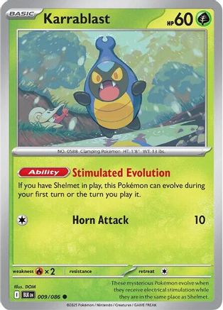 Karrablast 009  - Reverse Holofoil SV Black Bolt - Common SV: Black Bolt Pokemon Single  Squirtle Squad Card Shop.
