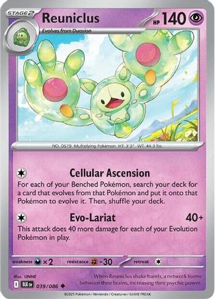 Reuniclus 039  SV Black Bolt - Uncommon SV: Black Bolt Pokemon Single  Squirtle Squad Card Shop.