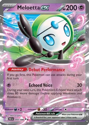 Meloetta ex 044  - Holofoil SV Black Bolt - Double Rare SV: Black Bolt Pokemon Single  Squirtle Squad Card Shop.