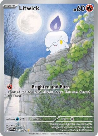 Litwick 101/086  - Holofoil SV White Flare - Illustration Rare SV: White Flare Pokemon Single  Squirtle Squad Card Shop.