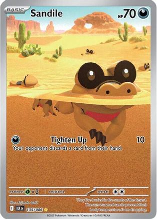 Sandile 135/086  - Holofoil SV Black Bolt - Illustration Rare SV: Black Bolt Pokemon Single  Squirtle Squad Card Shop.