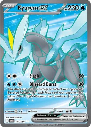 Kyurem ex 157/086 - Holofoil Black Bolt Ultra Rare - Pokémon TCG Card