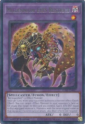 Millennium-Eyes Restrict (JUSH-EN047) - Justice Hunters 1st Edition Justice Hunters Yugioh Single  Squirtle Squad Card Shop.