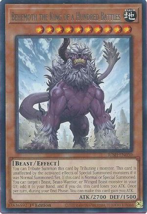 Behemoth the King of a Hundred Battles (JUSH-EN050) - Justice Hunters 1st Edition Justice Hunters Yugioh Single  Squirtle Squad Card Shop.