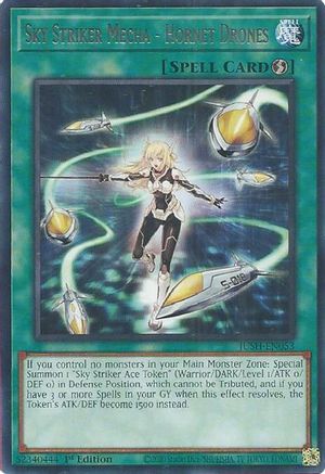 Sky Striker Mecha - Hornet Drones (JUSH-EN053) - Justice Hunters 1st Edition Justice Hunters Yugioh Single  Squirtle Squad Card Shop.