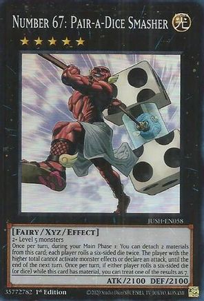 Number 67: Pair-a-Dice Smasher (Super Rare) (JUSH-EN058) - Justice Hunters 1st Edition Justice Hunters Yugioh Single  Squirtle Squad Card Shop.