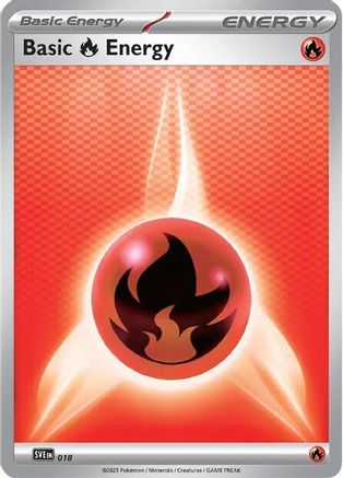 Basic Fire Energy 018  - Reverse Holofoil SVE Scarlet & Violet Energies - Common SVE: Scarlet & Violet Energies Pokemon Single  Squirtle Squad Card Shop.