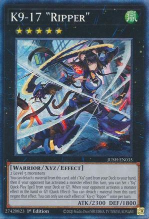K9-17 "Ripper" (CR) (JUSH-EN035) - Justice Hunters 1st Edition Justice Hunters Yugioh Single  Squirtle Squad Card Shop.
