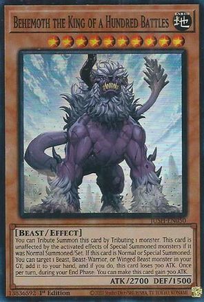 Behemoth the King of a Hundred Battles (Super Rare) (JUSH-EN050) - Justice Hunters 1st Edition Justice Hunters Yugioh Single  Squirtle Squad Card Shop.