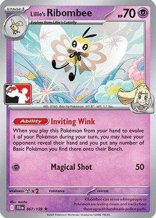 Lillie's Ribombee 067/159  Prize Pack Series Cards - Rare Prize Pack Series Cards Pokemon Single  Squirtle Squad Card Shop.