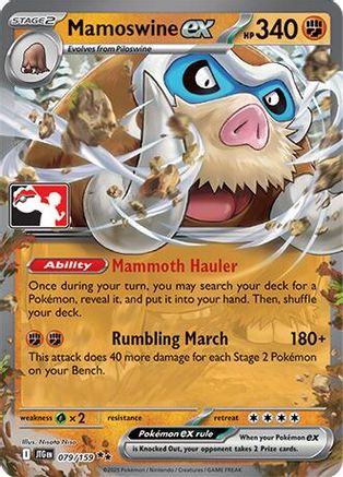 Mamoswine ex 079/159  - Holofoil Prize Pack Series Cards - Double Rare Prize Pack Series Cards Pokemon Single  Squirtle Squad Card Shop.