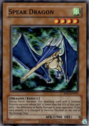 Spear Dragon (RP02-EN057) - Retro Pack 2 (2020 Date Reprint) Unlimited Retro Pack 2 (2020 Date Reprint) Yugioh Single  Squirtle Squad Card Shop.