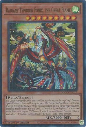 Radiant Typhoon Fonix, the Great Flame (DOOD-EN017) - Doom of Dimensions 1st Edition Doom of Dimensions Yugioh Single  Squirtle Squad Card Shop.