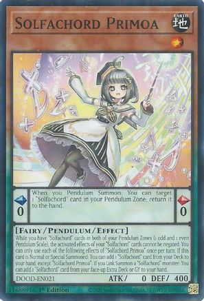 Solfachord Primoa (DOOD-EN021) - Doom of Dimensions 1st Edition Doom of Dimensions Yugioh Single  Squirtle Squad Card Shop.