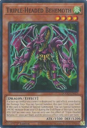 Triple-Headed Behemoth (DOOD-EN029) - Doom of Dimensions 1st Edition Doom of Dimensions Yugioh Single  Squirtle Squad Card Shop.