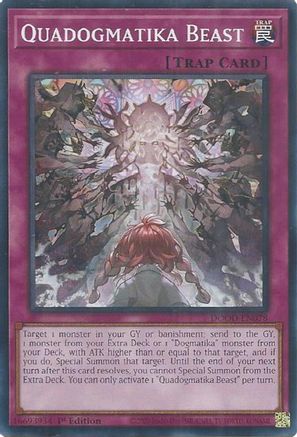 Quadogmatika Beast (DOOD-EN078) - Doom of Dimensions 1st Edition Doom of Dimensions Yugioh Single  Squirtle Squad Card Shop.