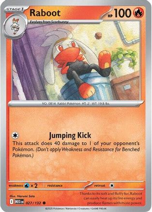 Raboot 027  - Reverse Holofoil ME01 Mega Evolution - Common ME01: Mega Evolution Pokemon Single  Squirtle Squad Card Shop.