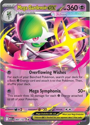 Mega Gardevoir ex 060/132 – Mega Evolution – Double Rare Pokémon Card