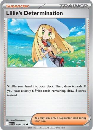 Lillie's Determination 119/132  - Reverse Holofoil ME01 Mega Evolution - Uncommon ME01: Mega Evolution Pokemon Single  Squirtle Squad Card Shop.