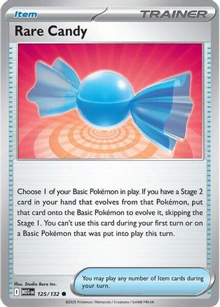 Rare Candy 125/132  - Reverse Holofoil ME01 Mega Evolution - Common ME01: Mega Evolution Pokemon Single  Squirtle Squad Card Shop.