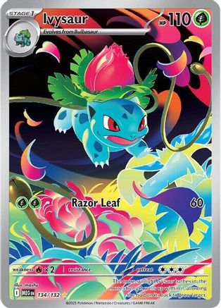 Ivysaur 134/132  - Holofoil ME01 Mega Evolution - Illustration Rare ME01: Mega Evolution Pokemon Single  Squirtle Squad Card Shop.