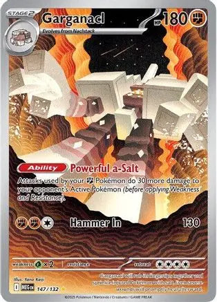 Garganacl 147/132  - Holofoil ME01 Mega Evolution - Illustration Rare ME01: Mega Evolution Pokemon Single  Squirtle Squad Card Shop.