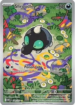 Shroodle 149/132  - Holofoil ME01 Mega Evolution - Illustration Rare ME01: Mega Evolution Pokemon Single  Squirtle Squad Card Shop.