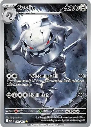 Steelix 150/132  - Holofoil ME01 Mega Evolution - Illustration Rare ME01: Mega Evolution Pokemon Single  Squirtle Squad Card Shop.