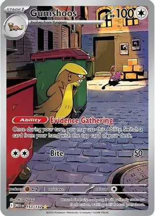 Gumshoos 153/132  - Holofoil ME01 Mega Evolution - Illustration Rare ME01: Mega Evolution Pokemon Single  Squirtle Squad Card Shop.