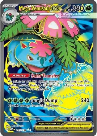 Mega Venusaur ex 155/132  - Holofoil ME01 Mega Evolution - Ultra Rare ME01: Mega Evolution Pokemon Single  Squirtle Squad Card Shop.