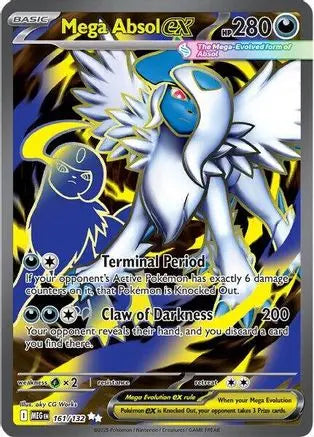 Mega Absol ex 161/132  - Holofoil ME01 Mega Evolution - Ultra Rare ME01: Mega Evolution Pokemon Single  Squirtle Squad Card Shop.