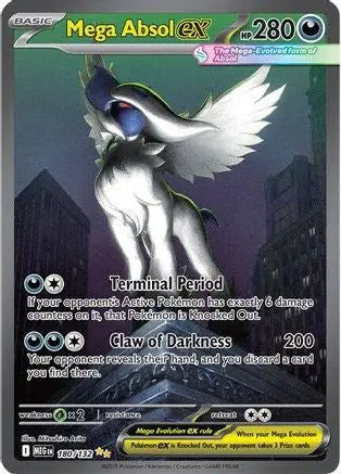Mega Absol ex 180/132 - Holofoil ME01 Mega Evolution - Special Illustration Rare ME01: Mega Evolution Pokemon Single  Squirtle Squad Card Shop.