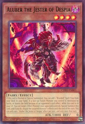Aluber the Jester of Despia (CH01-EN003) - THE CHRONICLES DECK: The Fallen & The Virtuous (All-Foil Edition) 1st Edition THE CHRONICLES DECK: The Fallen & The Virtuous (All-Foil Edition) Yugioh Single  Squirtle Squad Card Shop.