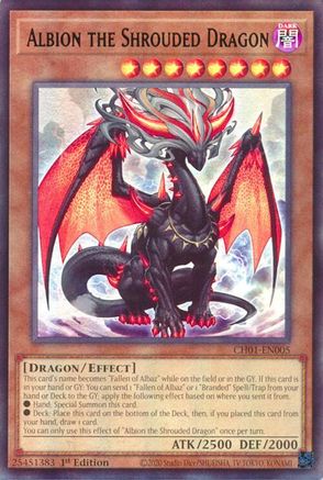 Albion the Shrouded Dragon (CH01-EN005) - THE CHRONICLES DECK: The Fallen & The Virtuous (All-Foil Edition) 1st Edition THE CHRONICLES DECK: The Fallen & The Virtuous (All-Foil Edition) Yugioh Single  Squirtle Squad Card Shop.