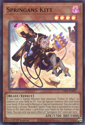 Springans Kitt (CH01-EN007) - THE CHRONICLES DECK: The Fallen & The Virtuous (All-Foil Edition) 1st Edition THE CHRONICLES DECK: The Fallen & The Virtuous (All-Foil Edition) Yugioh Single  Squirtle Squad Card Shop.