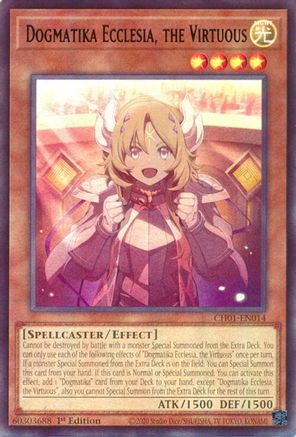 Dogmatika Ecclesia, the Virtuous (CH01-EN014) - THE CHRONICLES DECK: The Fallen & The Virtuous (All-Foil Edition) 1st Edition THE CHRONICLES DECK: The Fallen & The Virtuous (All-Foil Edition) Yugioh Single  Squirtle Squad Card Shop.