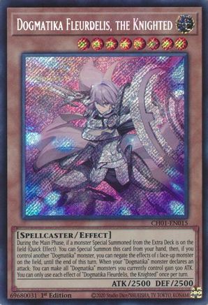 Dogmatika Fleurdelis, the Knighted (Secret Rare) (CH01-EN015) - THE CHRONICLES DECK: The Fallen & The Virtuous (All-Foil Edition) 1st Edition THE CHRONICLES DECK: The Fallen & The Virtuous (All-Foil Edition) Yugioh Single  Squirtle Squad Card Shop.