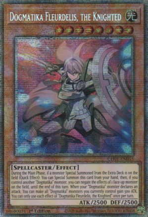 Dogmatika Fleurdelis, the Knighted (Starlight Rare) (CH01-EN015) - THE CHRONICLES DECK: The Fallen & The Virtuous (All-Foil Edition) 1st Edition THE CHRONICLES DECK: The Fallen & The Virtuous (All-Foil Edition) Yugioh Single  Squirtle Squad Card Shop.