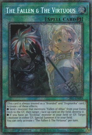 The Fallen & The Virtuous (Starlight Rare) (CH01-EN019) - THE CHRONICLES DECK: The Fallen & The Virtuous (All-Foil Edition) 1st Edition THE CHRONICLES DECK: The Fallen & The Virtuous (All-Foil Edition) Yugioh Single  Squirtle Squad Card Shop.