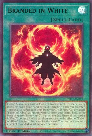 Branded in White (CH01-EN021) - THE CHRONICLES DECK: The Fallen & The Virtuous (All-Foil Edition) 1st Edition THE CHRONICLES DECK: The Fallen & The Virtuous (All-Foil Edition) Yugioh Single  Squirtle Squad Card Shop.