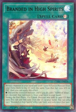 Branded in High Spirits (CH01-EN024) - THE CHRONICLES DECK: The Fallen & The Virtuous (All-Foil Edition) 1st Edition THE CHRONICLES DECK: The Fallen & The Virtuous (All-Foil Edition) Yugioh Single  Squirtle Squad Card Shop.